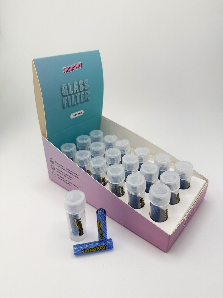 Glasfilter Gewirbelt 7x30mm Blau 18er Gebinde