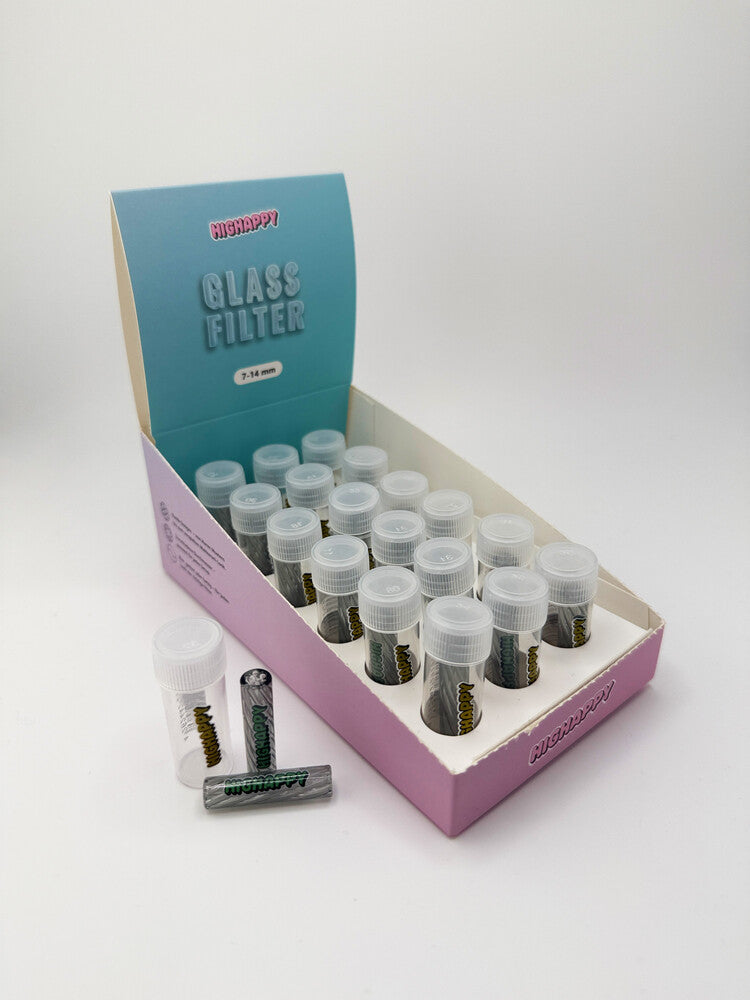 Glasfilter Gewirbelt 7x30mm Schwarz 18er Gebinde