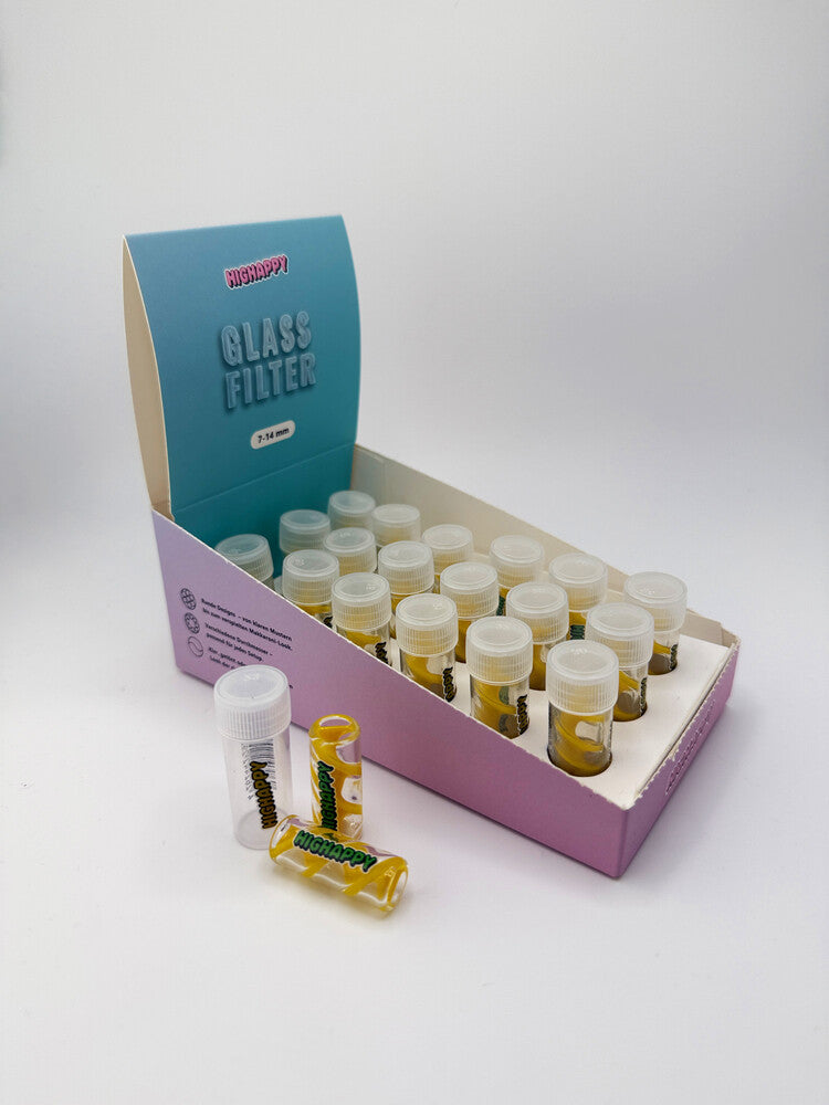 Glasfilter Gewirbelt 12x30mm Gelb 18er Gebinde