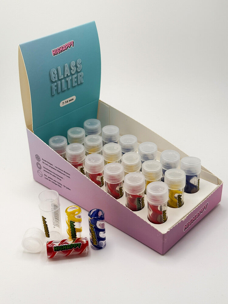 Glasfilter Gewirbelt 12x30mm Blau, Rot, Gelb 3x6er Gebinde