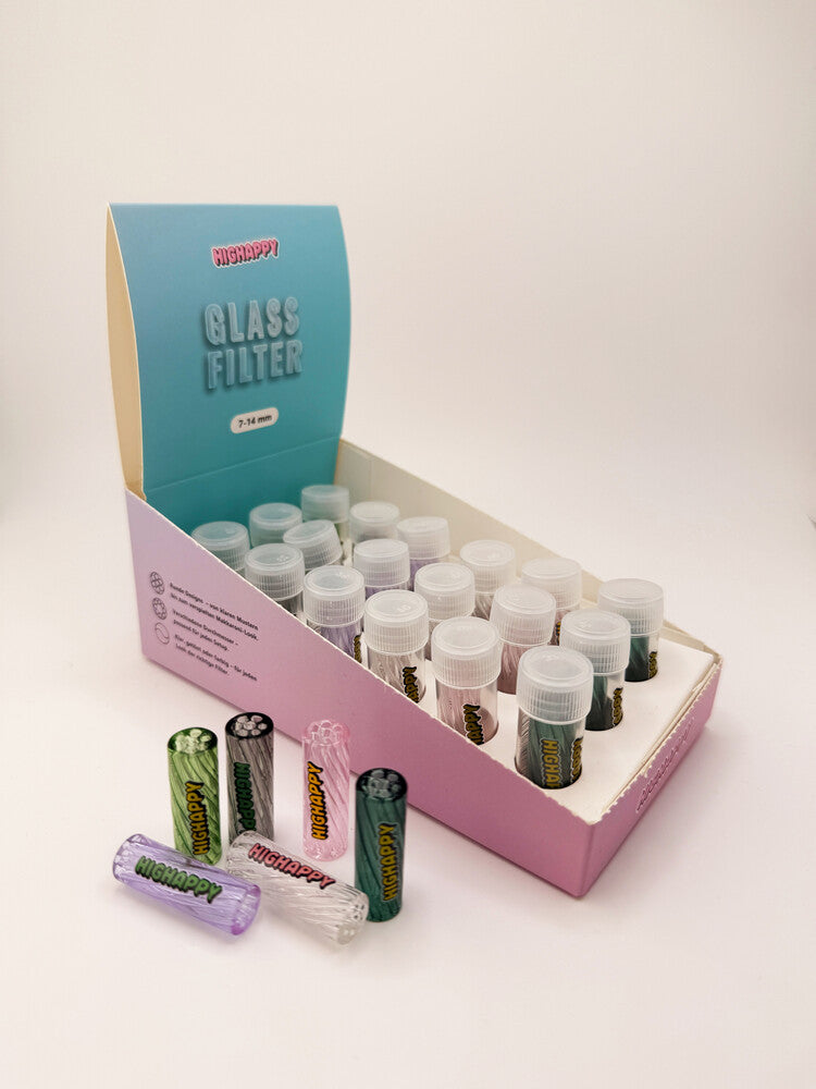 Glasfilter Gewirbelt 10x30mm Farbmix 6x3er Gebinde