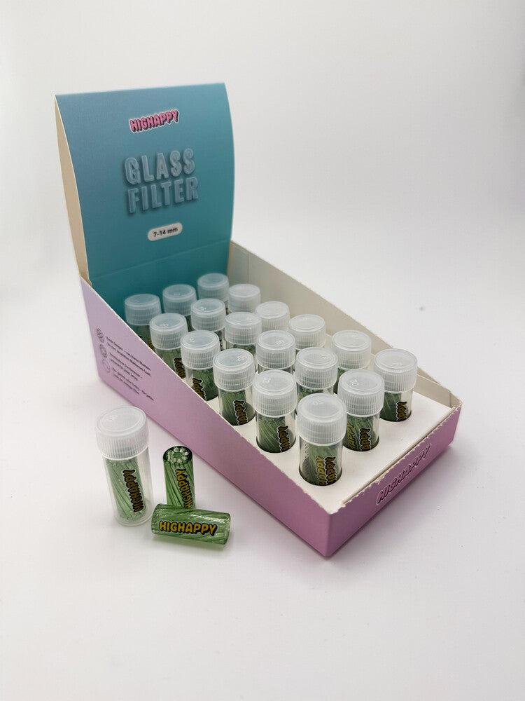 Glasfilter Gewirbelt 10x25mm Grün 18er Gebinde