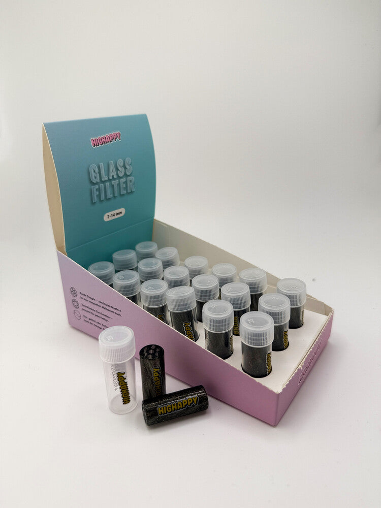 Glasfilter Gewirbelt 12x30mm Schwarz mit Glitzer 18er Gebinde