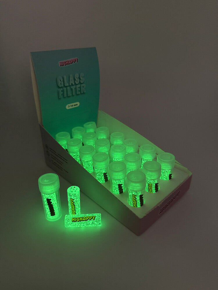 Glasfilter Gewirbelt 10x30mm Glow in The Dark 18er Gebinde