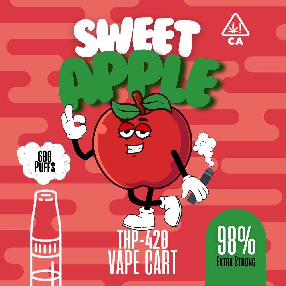 Sweet Apple THP420 Vape Carts   5er Gebinde