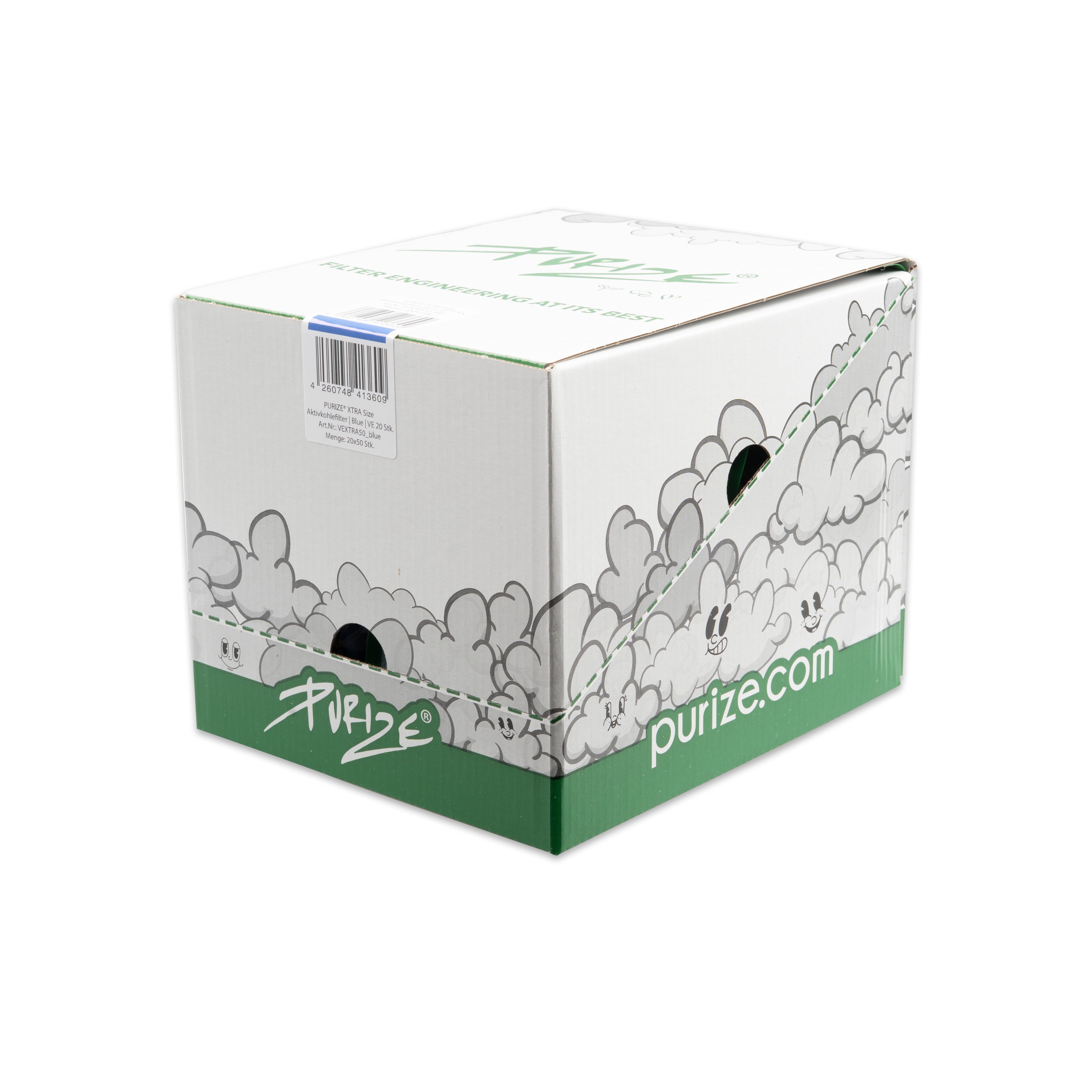 Aktivkohlefilter Blue Xtra Slim Size 6mm - 50er Pack 20er Gebinde