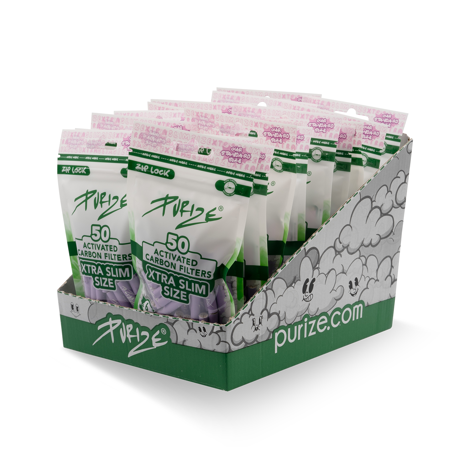 Aktivkohlefilter Lilac Xtra Slim Size 6mm - 50er Pack 20er Gebinde