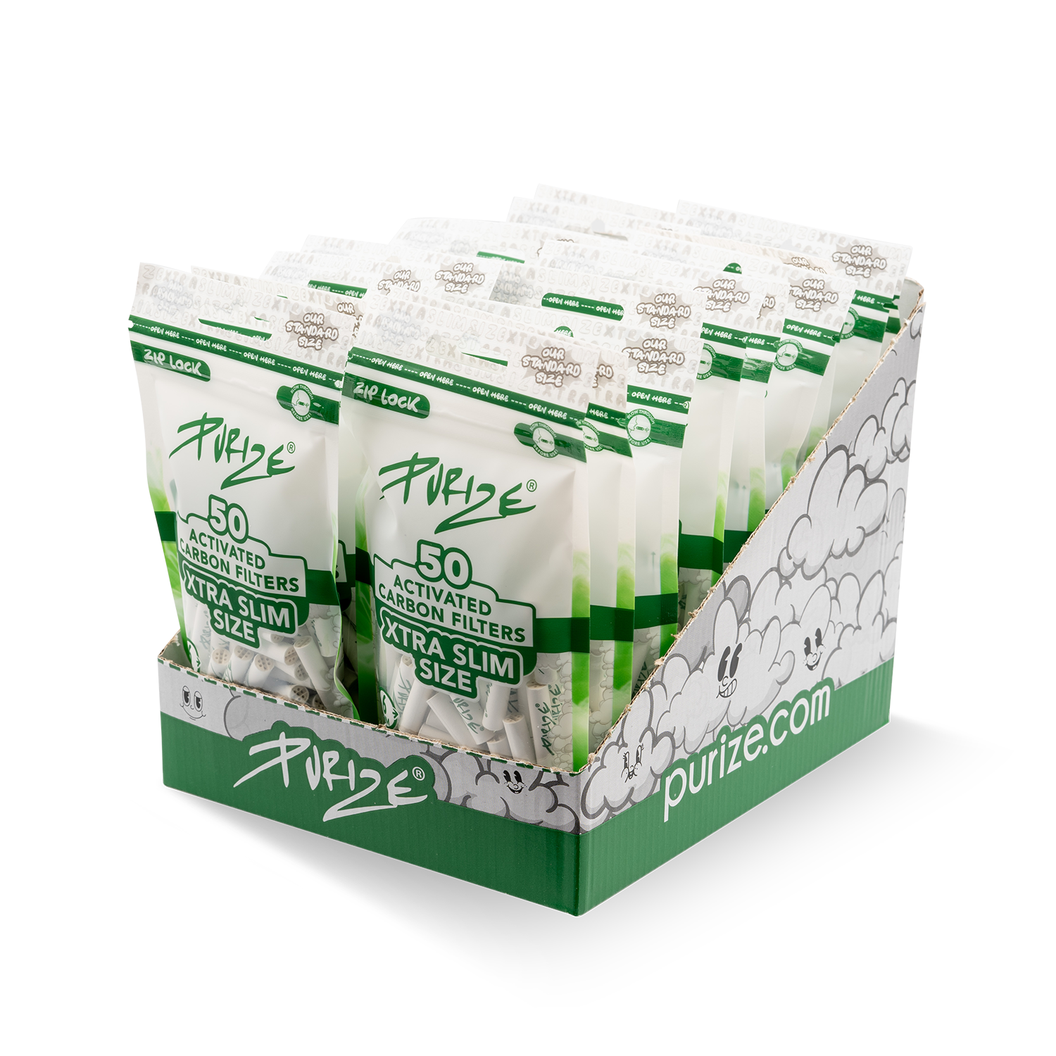 Aktivkohlefilter White Xtra Slim Size 6mm - 50er Pack 20er Gebinde