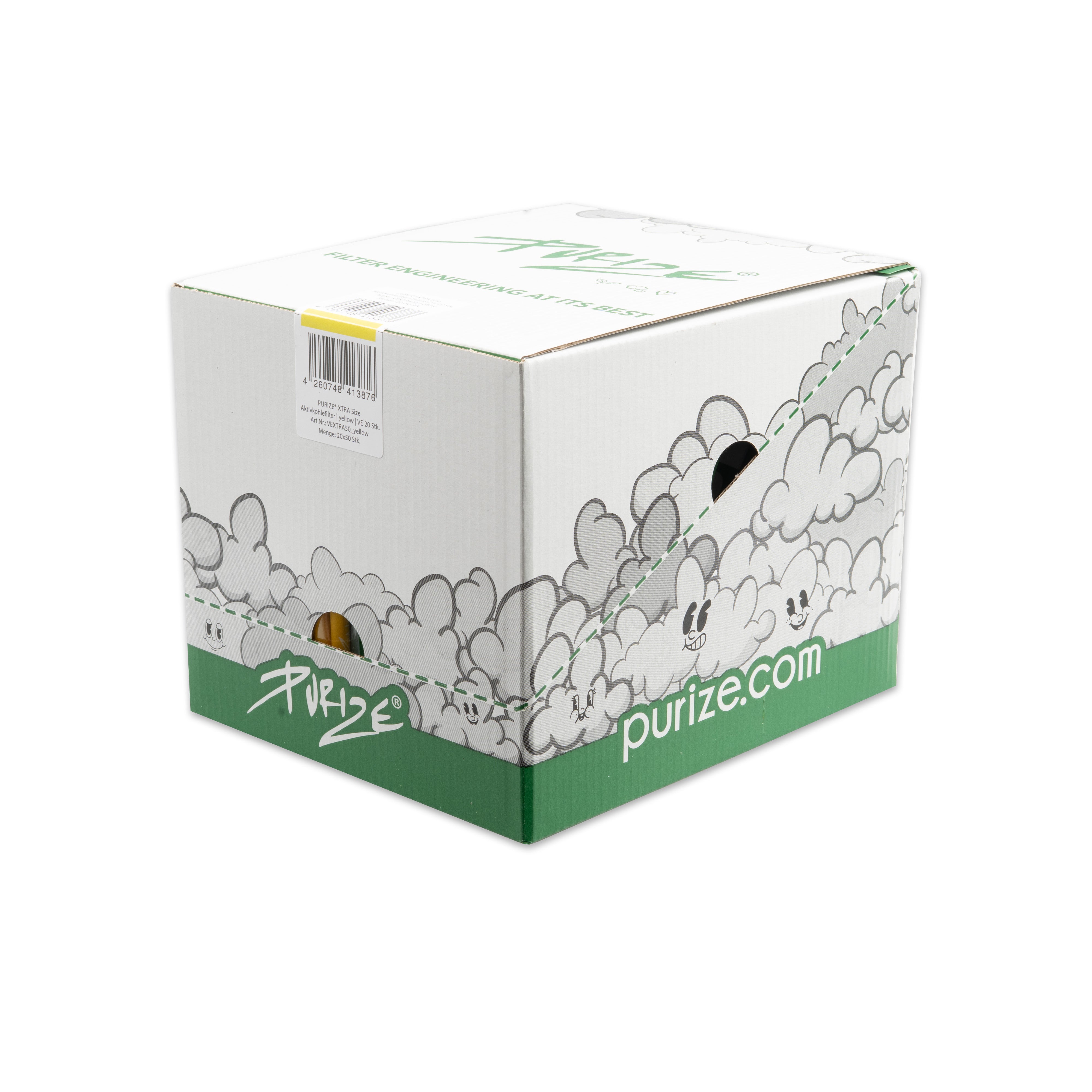 Aktivkohlefilter Yellow Xtra Slim Size 6mm - 50er Pack 20er Gebinde