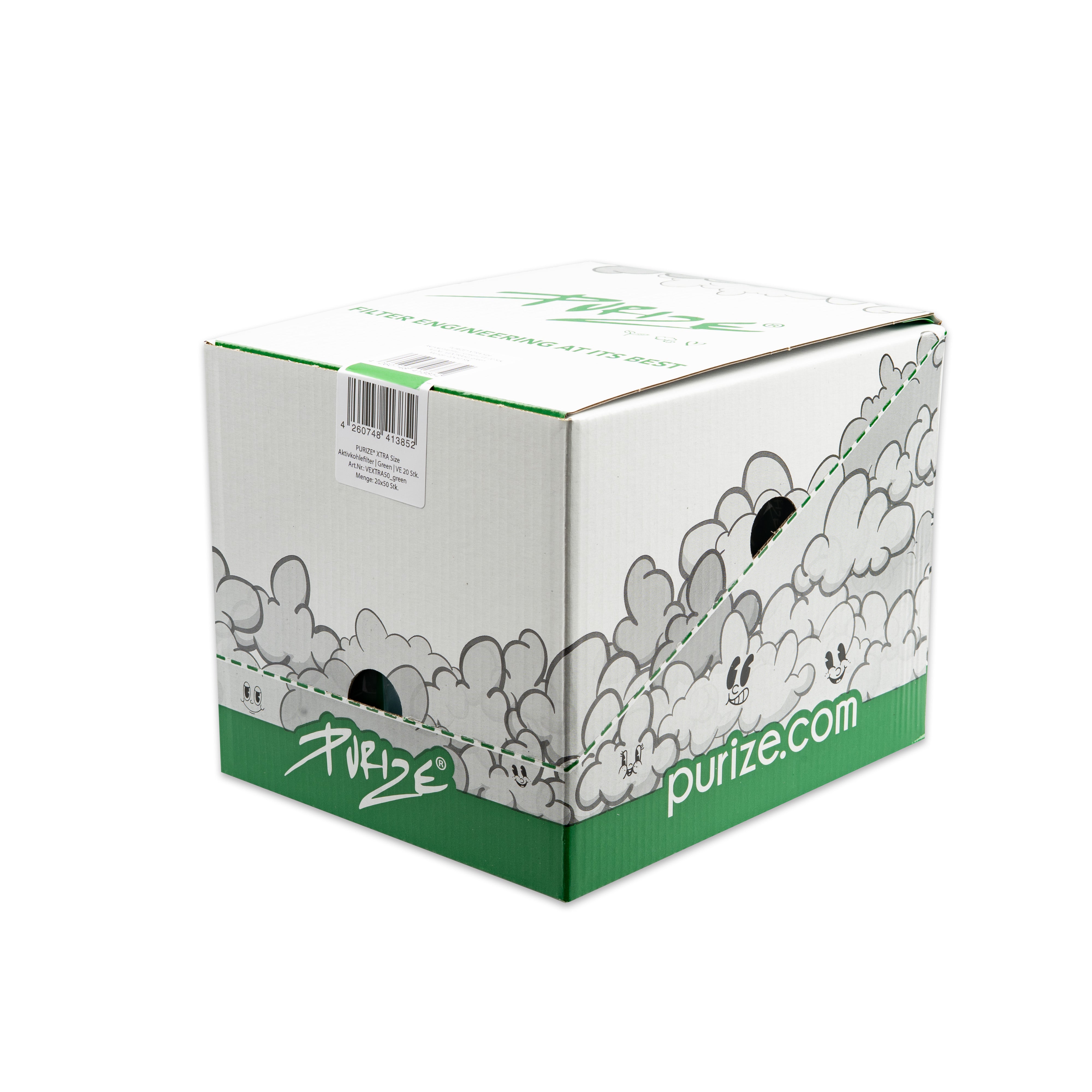 Aktivkohlefilter Green Xtra Slim Size 6mm - 50er Pack 20er Gebinde