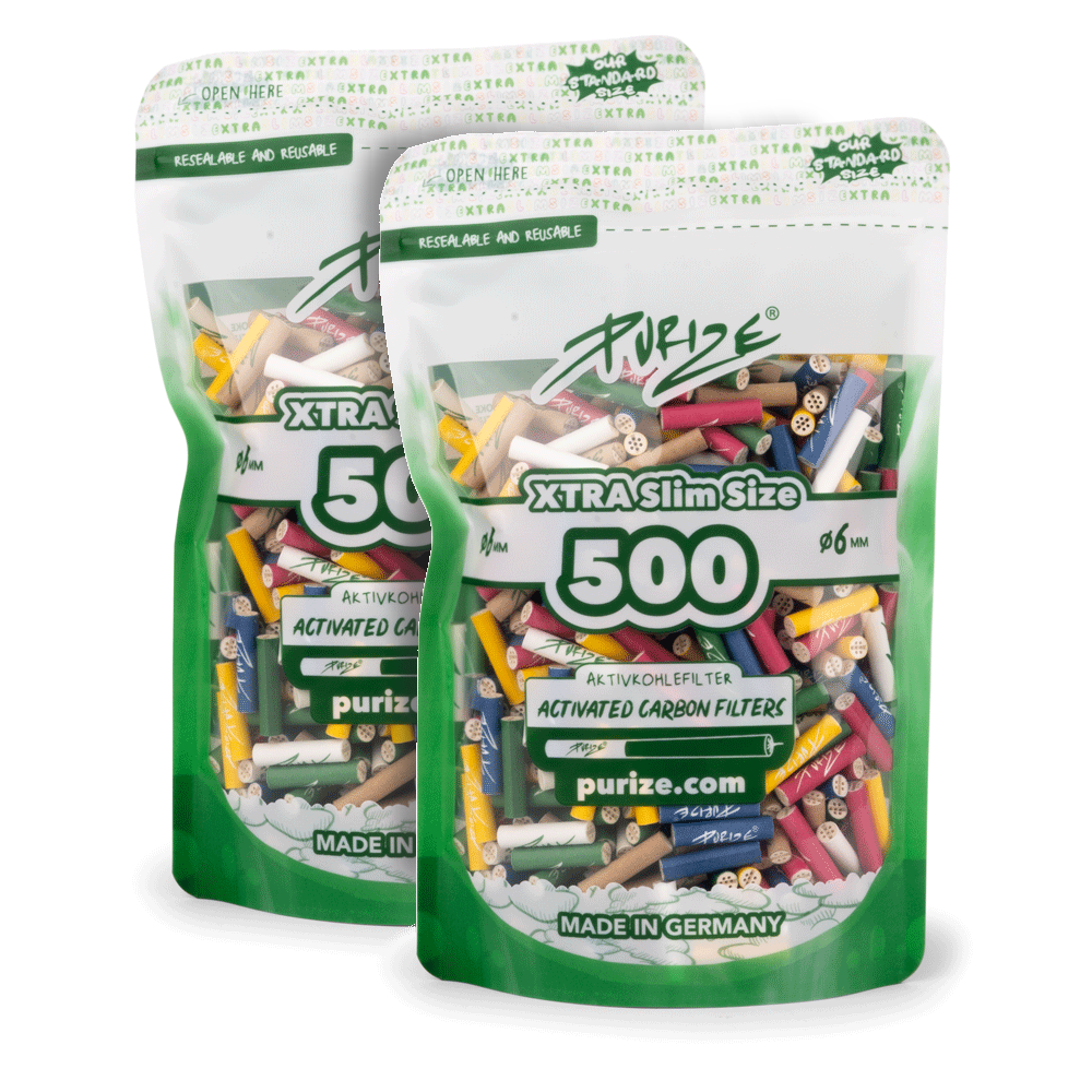 Aktivkohlefilter Bunt  Xtra Slim Size 6mm - 500er Pack 5er Gebinde