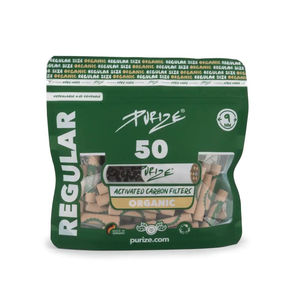 Aktivkohlefilter Organic Regular Size 9mm - 50er Pack 8er Gebinde