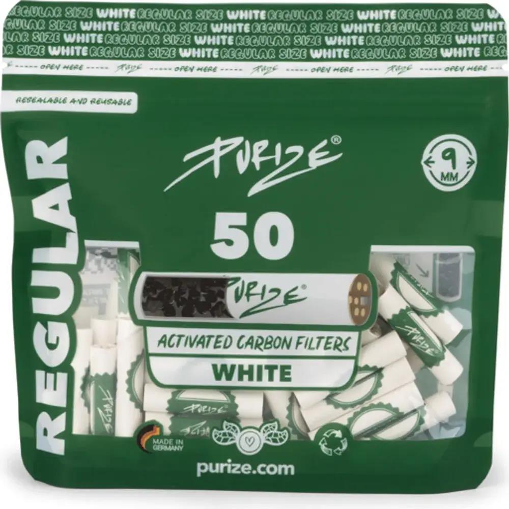 Aktivkohlefilter White Regular Size 9mm - 50er Pack 8er Gebinde