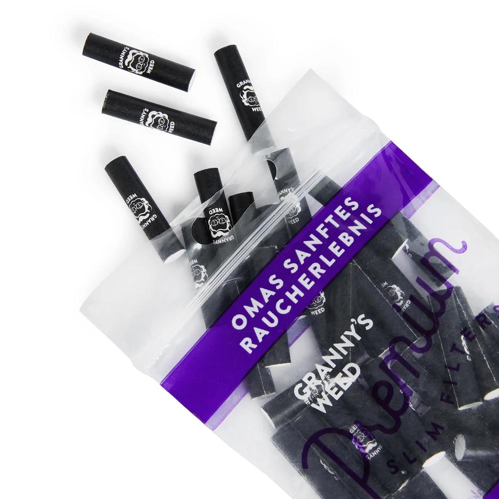 Aktivkohlefilter Slim Black 50 Pack 5,9mm 10er Gebinde