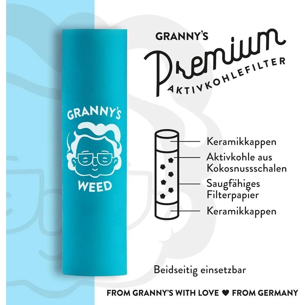 Premium Aktivkohlefilter 6,9mm Blau 50er Pack - 10er Gebinde