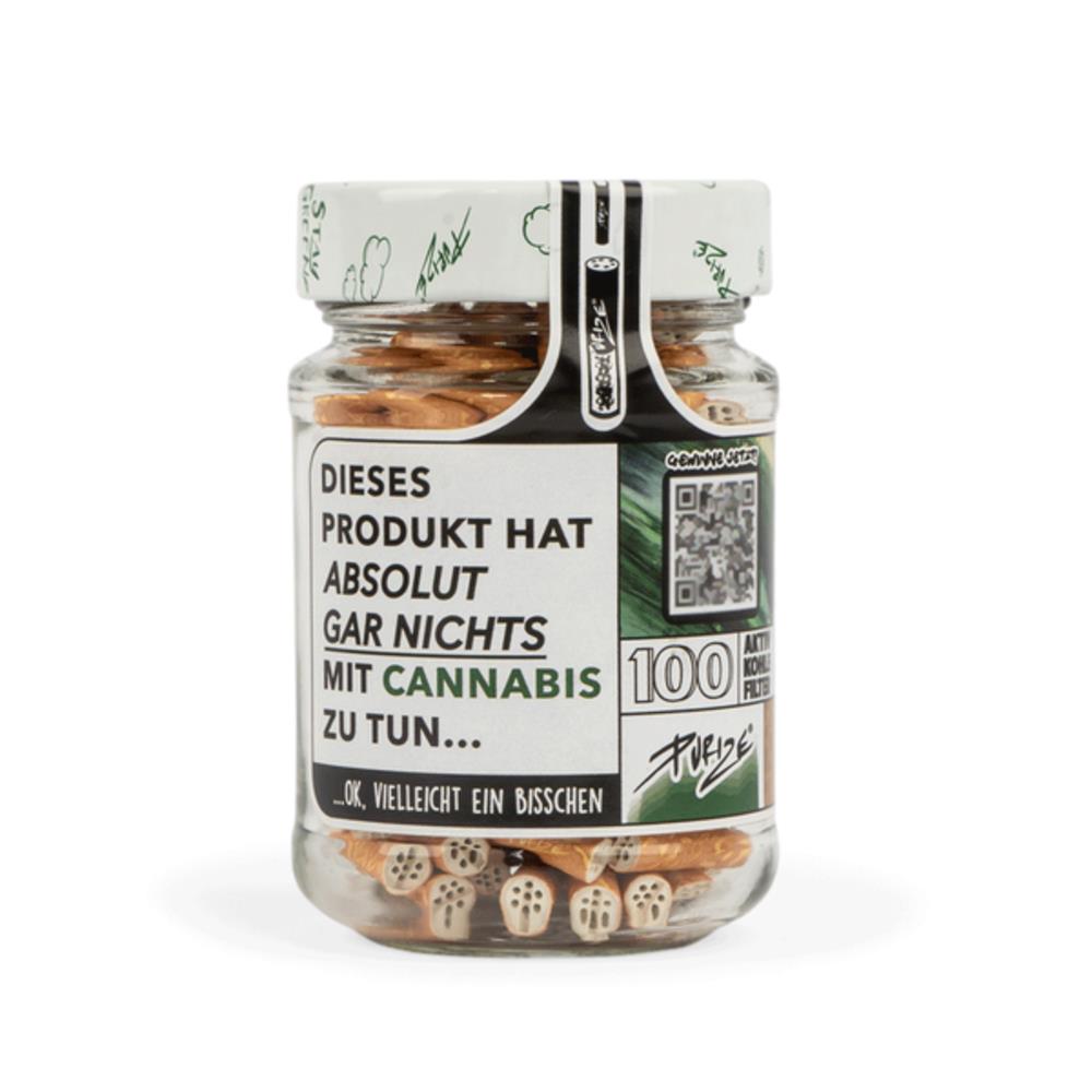 Aktivkohlefilter 6mm Spy 100 Stück + Upcycling Glas 10er Gebinde