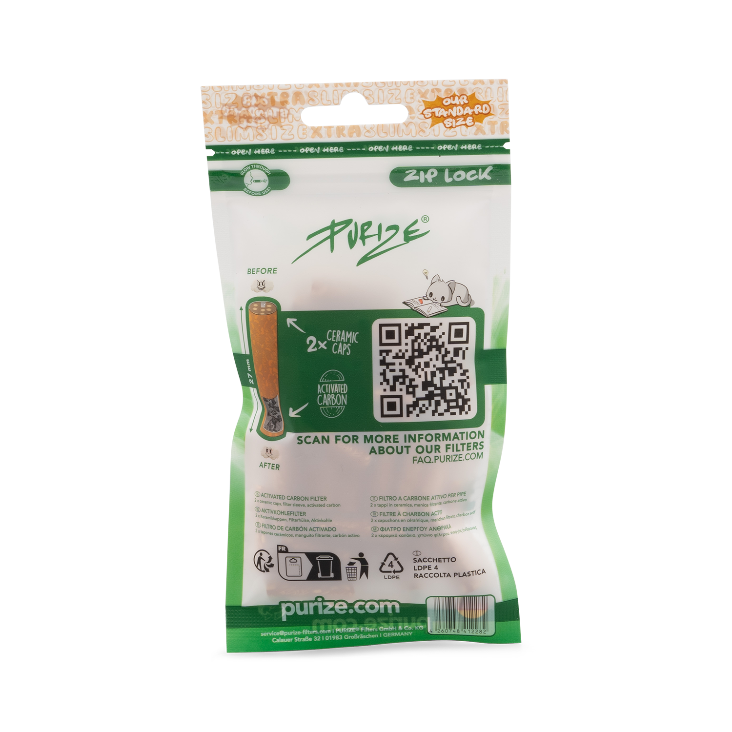 Aktivkohlefilter Spy Xtra Slim Size 6mm - 50er Pack 20er Gebinde