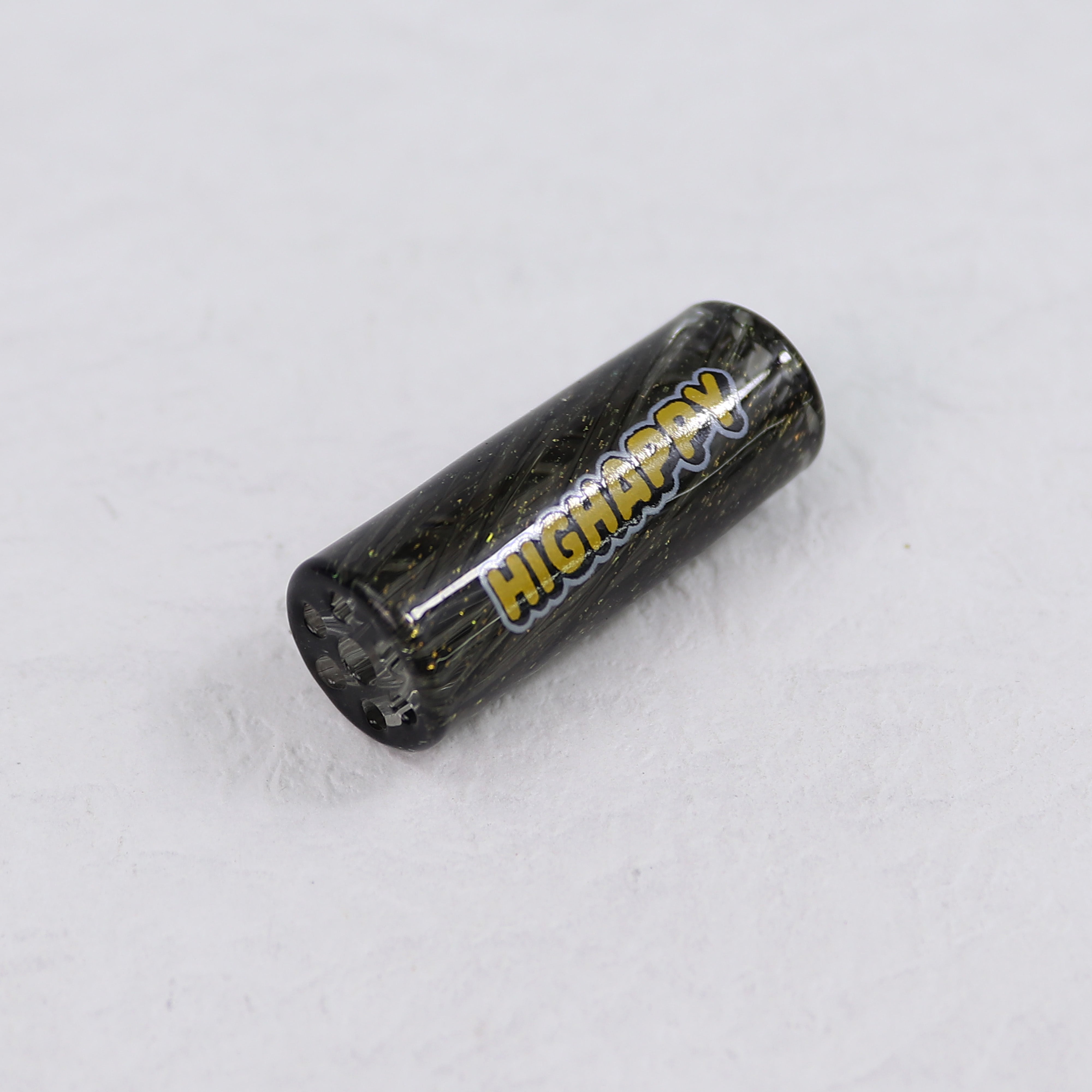 Glasfilter Gewirbelt 12x30mm Schwarz mit Glitzer 18er Gebinde