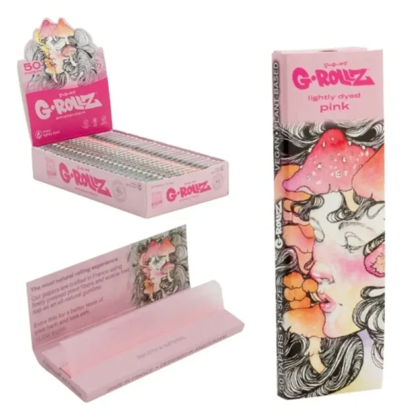 G-Rollz  Mushroom Lighly Dyed Pink 1¼ Papers  25 Stück.webp