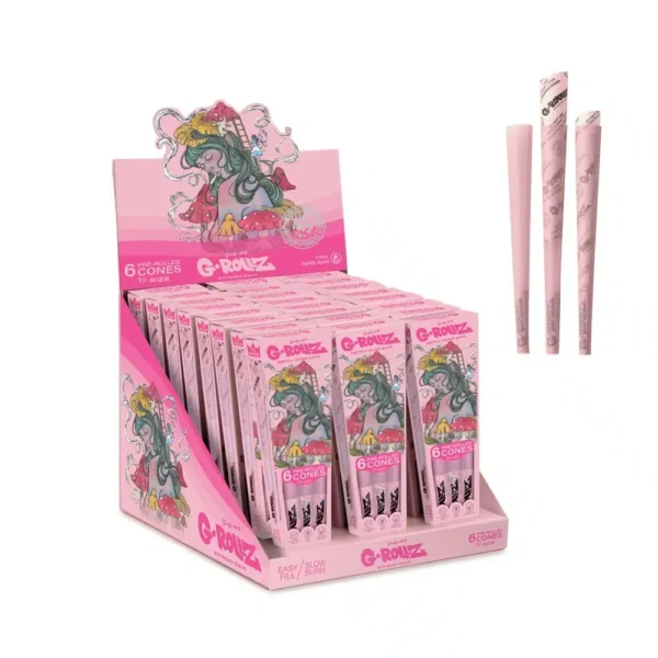 G-Rollz-Shroomie-6-Pre-Rolled-1¼-Cones-Lightly-Dyed-Pink-online-kaufen.webp